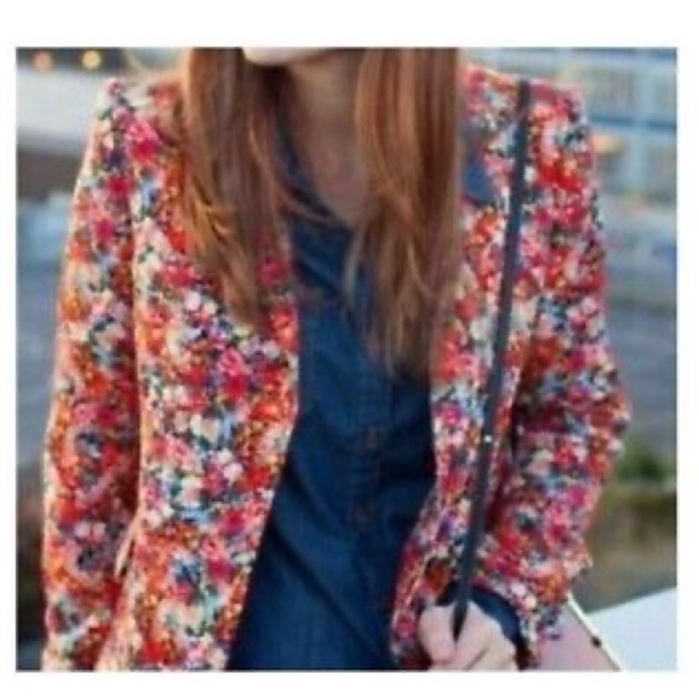 ZARA woman lightweight floral blazer size small - Picture 4 of 7